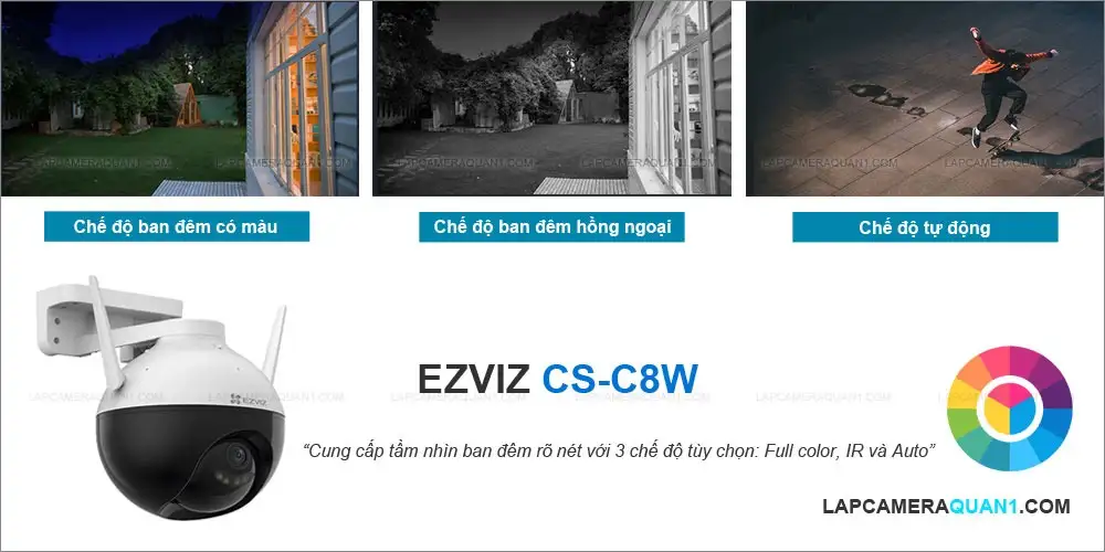 camera wifi ezviz cs-c8w tầm nhìn ban đêm hiệu quả