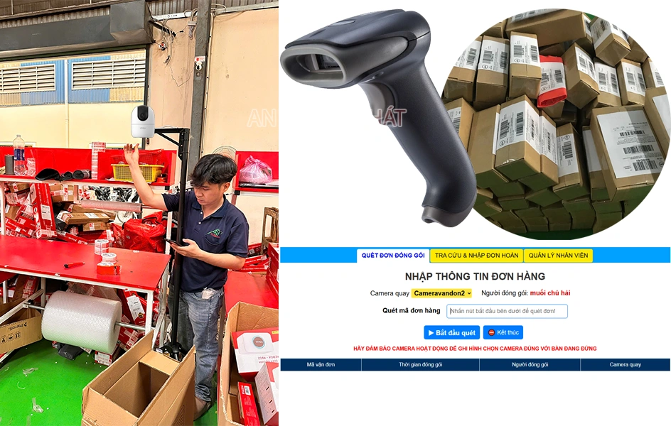 giải pháp camera quay lại quá trình đóng háng shoppe