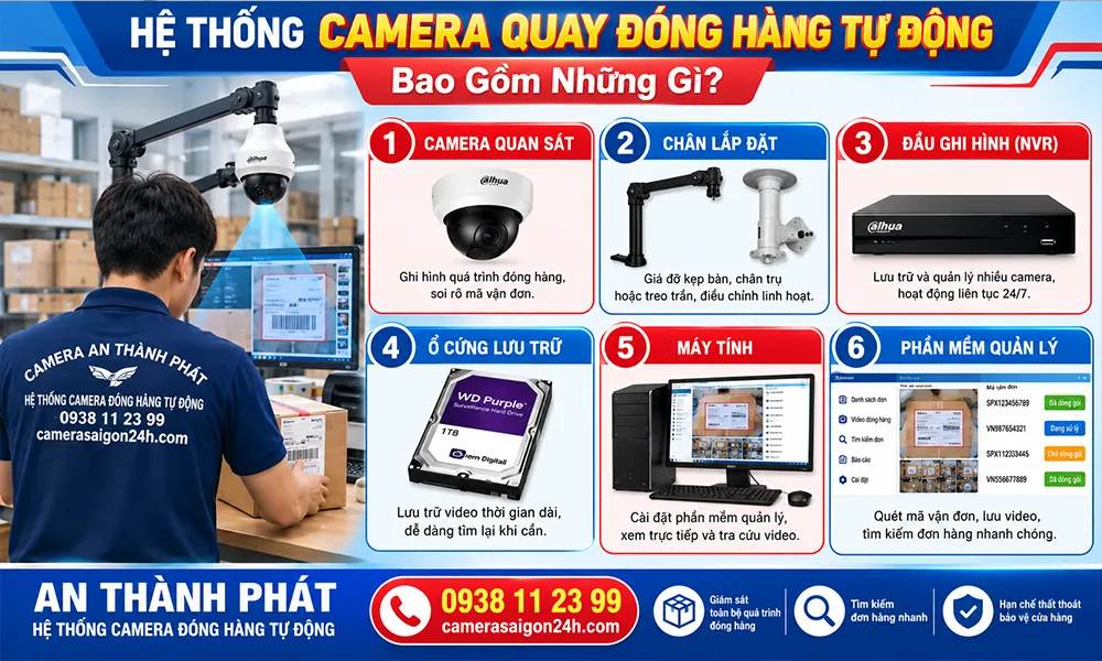 Hệ thống camera quay đóng hàng tự động gồm những gì