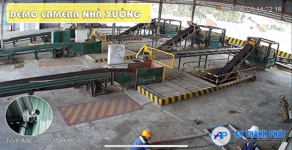demo camera quan sát nhà xưởng 