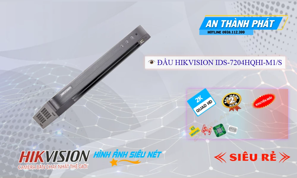 Đầu Ghi Hikvision Giá rẻ iDS-7204HQHI-M1/S 4 Kênh