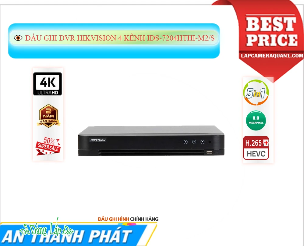 Đầu Ghi Hình DVR Hikvision iDS-7204HTHI-M2/S Mẫu Đẹp