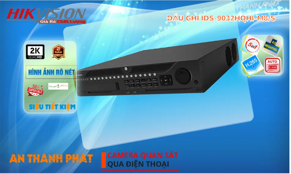 Đầu Thu 32 Kênh 4MP  iDS-9032HQHI-M8/S 8 ổ HDD