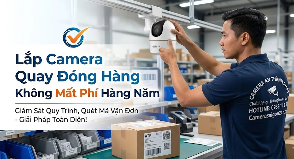 Lắp Camera Quay Đóng Hàng Không Mất Phí Hàng Năm