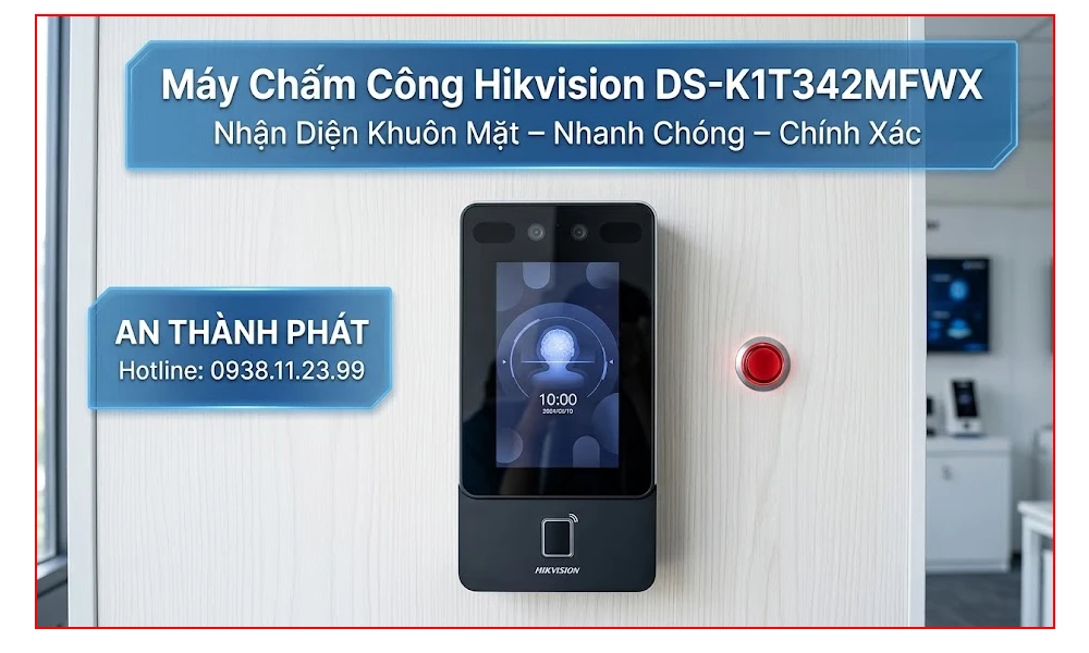 Máy Chấm Công HIKVISION DS-K1T342MFWX khuôn mat chat luong cao gia re