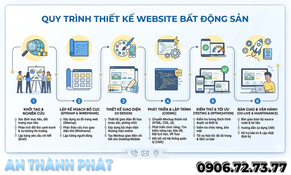 quy trình thiết kế web bất động sản 
