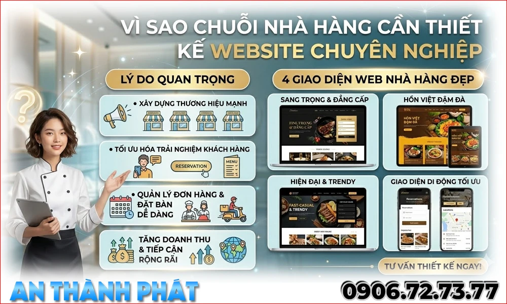 Chuyên Thiết Kế Website Cho Chuỗi Nhà Hàng